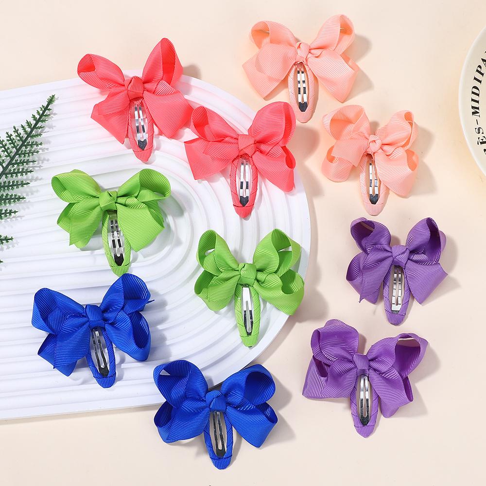 30PCS Random Butterfly Hair Clips for Girls Double Ponytail Hairgripes Ribbon Bows Barrette Kids Headclips