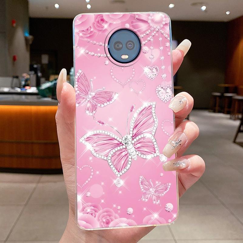 For Motorola Moto G6 Plus Case Clear Luxury Fashion Butterfly Flowers Soft Silicone Phone Cover for Motorola G6 Plus G6+ Casing