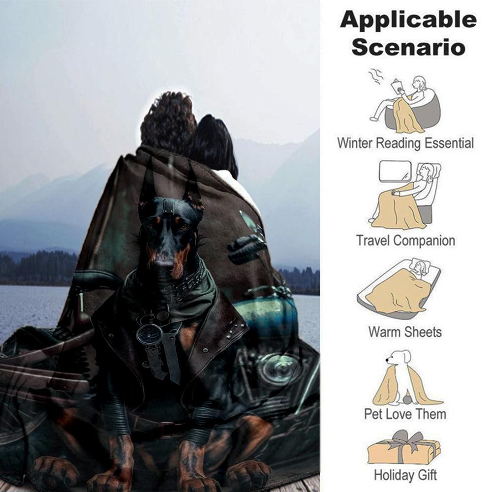 Dogs Print Flannel Blanket High Quality Warm Comfortable Cover for All Seasons Perfect for Gifts Home Decor