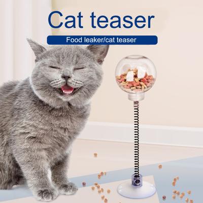 Katzen-Teaser-Spielzeug, IQ-Training, Futterball, Anti-Choke-Leckage, verstellbar, pädagogisch, elastisch, Federübung, Haustier-Leckerli-Spender, Katzenversorgung
