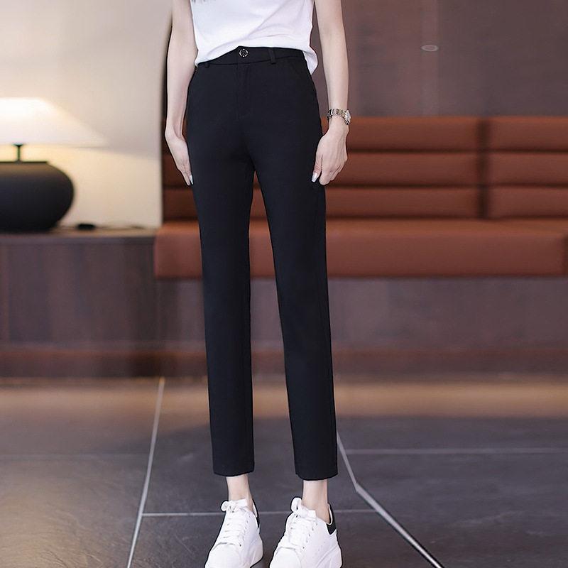 Comfortable nine-point casual suit pipe pants women's 1116 summer thin high-waisted thin drape versatile Harlan pants