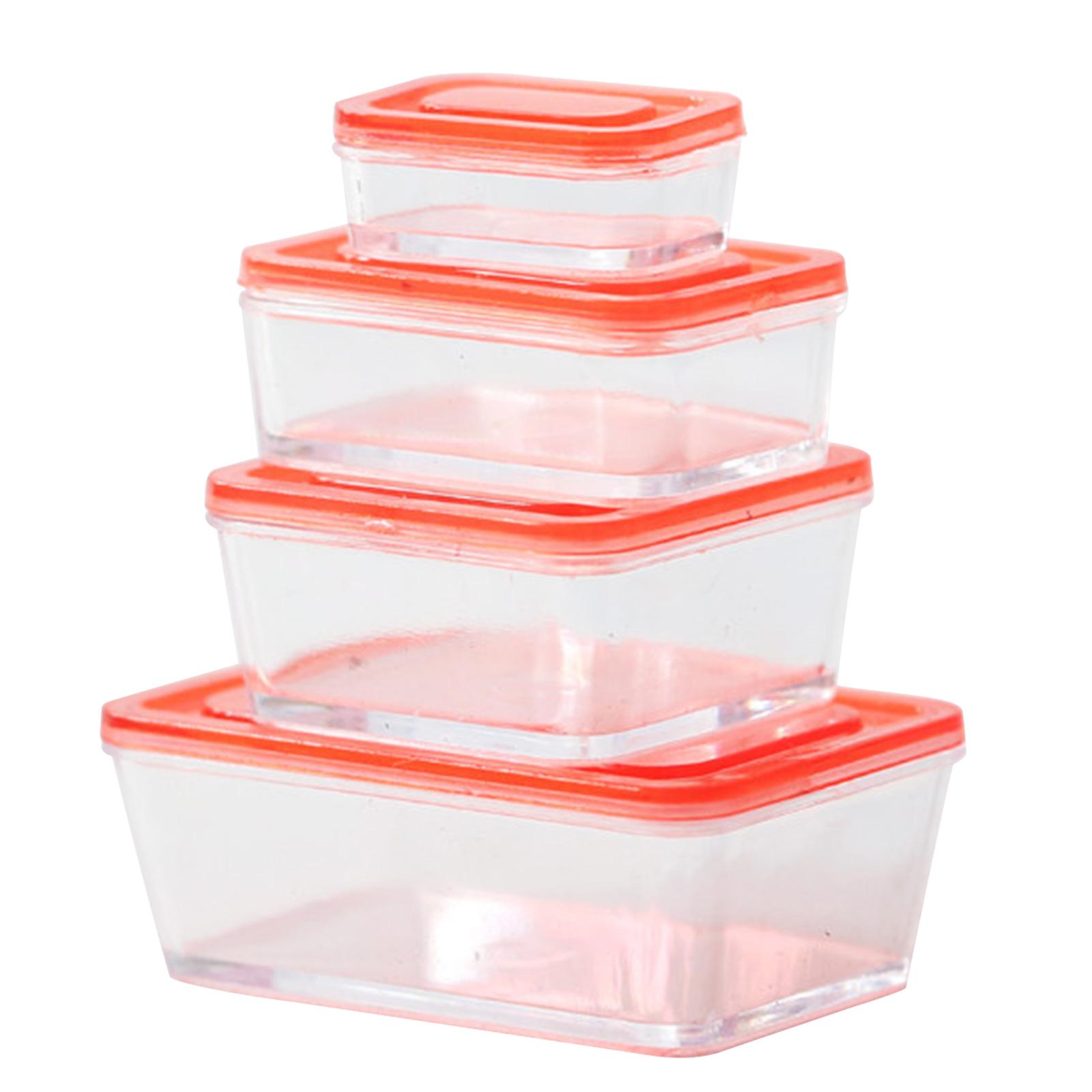 

4pcs Mini 1:12 Dollhouse Miniature Lunch Box Fresh Keeping Box Model Kitchen Tableware Accessories Dollhouse Decoration