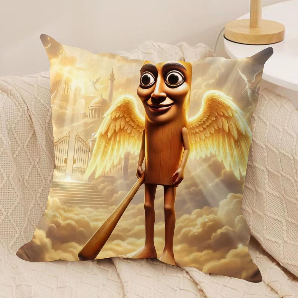 Tung Tung Sahur Six Seven Cushion Cover Silky Short Plush Invisible Zipper Dustproof Sofa Pillow Case For Home Decor