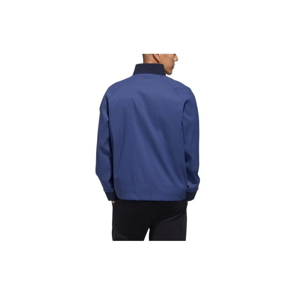 Adidas Solid Color Logo Print Sports Jacket Men Jackets Blue FM9362