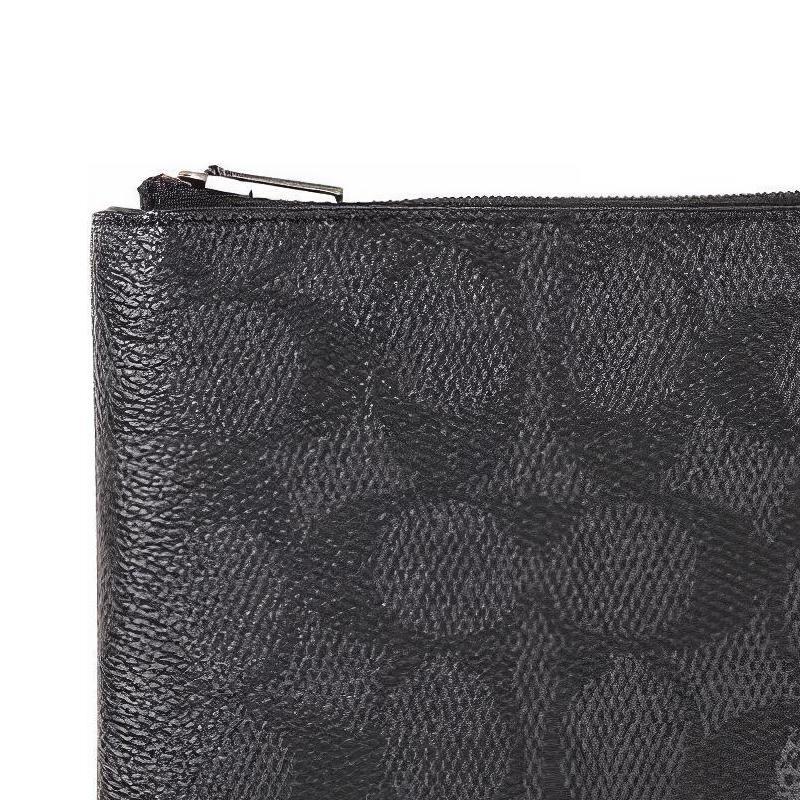 Coach 3 IN 1 Wallet 11 Solid Color Classic Presbyopic Zipper Closure Three-in-one Coated Canvas and Cowhide Mother-in-law Wallet Men's Black