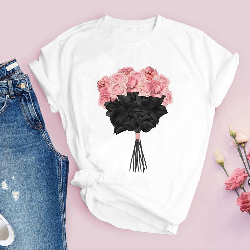 Fashion 2025 Women T-Shirt Pink Beautiful Butterfly Graphic Print Female T Shirt Casual Harajuku Short Sleeve Kawaii Ladies Tops