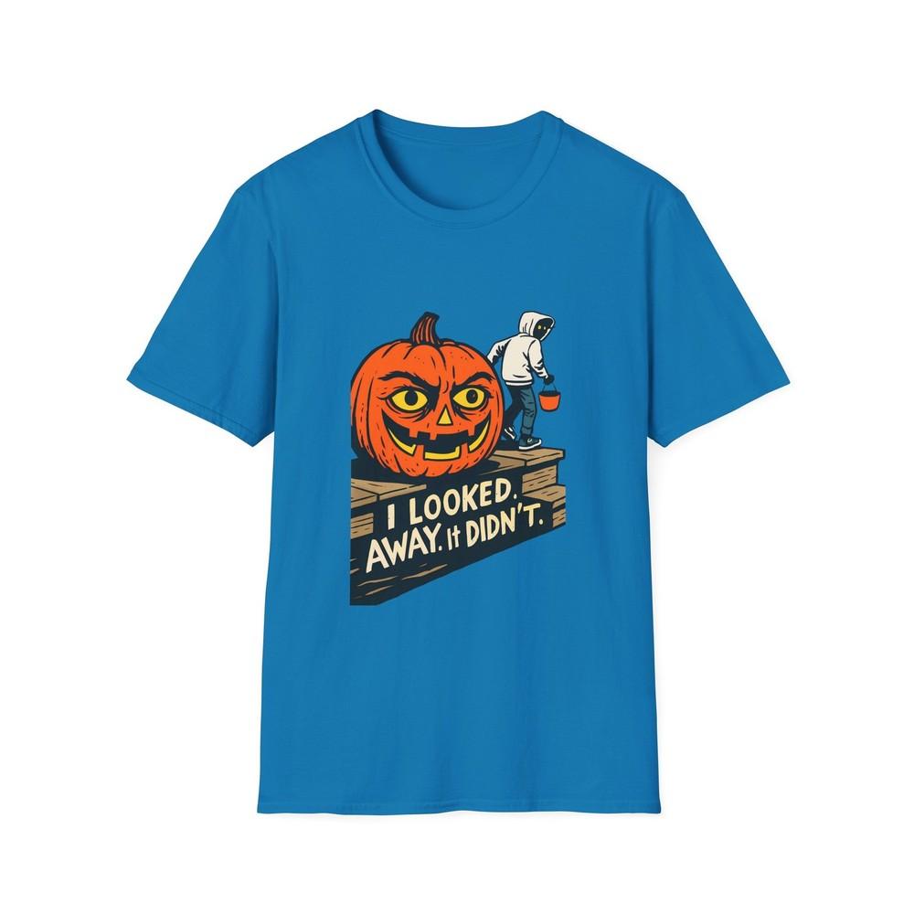 

Unisex Softstyle T-Shirt Halloween Jack-O’-Lantern Human Eyes Creepy Fall XL