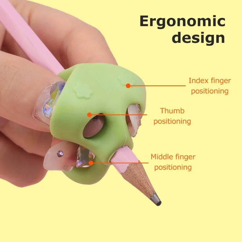 Children Writing Pencil Pen Holder Learning Practice Soft Silicone Pencil Grips for Kid Student Handwriting Posture Correction