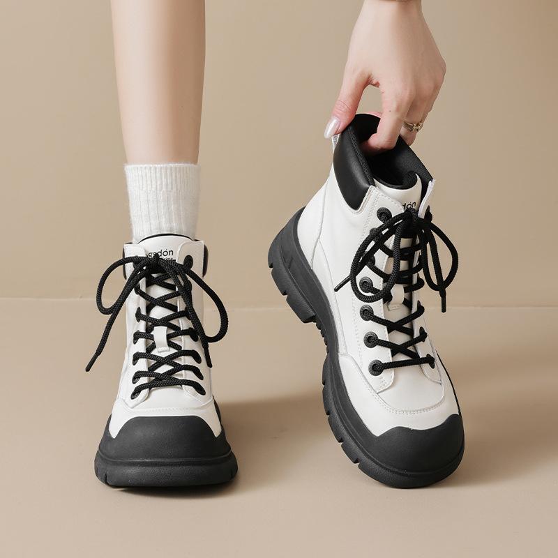 Augustine Platform Martin Boots Women's 2025 Autumn Lace-up British Short Boots Thick Heel Outdoor Mountaineering Tooling Boots