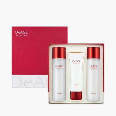 Conjunto Clássico de Cuidados com a Pele Deage Red Addition Skin 120ml + Emulsão 120ml + Creme 50ml