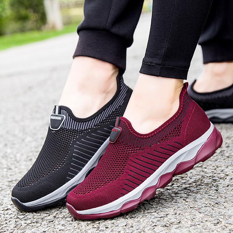 Fashion Professional Elder Healthy Shoes Walking Anti-skid Men's Loafers Stability Soft Sock Outdoor Flat Shoes Solid Sneakers for Men