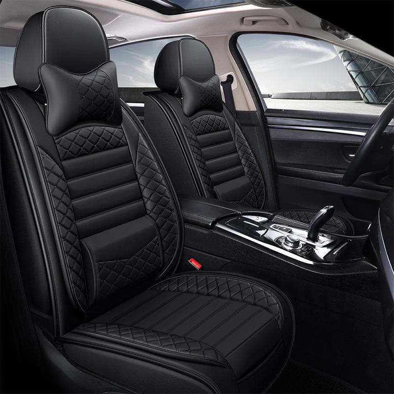 5 Seats Full Set Car Seat Covers PU Leather Seat Covers Cushion Universal Car Chair Protector Mat for Sedans SUV Interior
