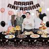 Black Rose Gold Plastic Tablecloth (Pack of 4), 86 x 51 inches Party Tablecovers for Black Rose Gold Theme Birthday Party Supplies
