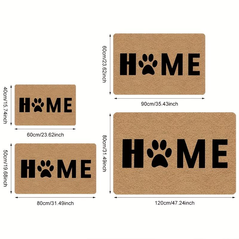 HOME black paw print Flannel-printed floor mats has a non-slip function is suitable for entrances bathroom welcome carpets