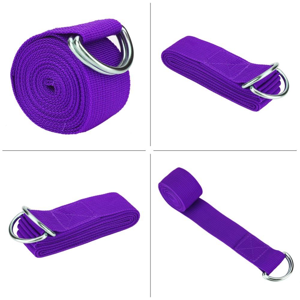 with Metal D Ring Buckle Adjustable Stretch Strap 183*3.8cm Fitness Belt Sports Stretching