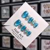 Nail Patch Handmade Blue Cat Eye Short Nails Fashion Temperament Everything