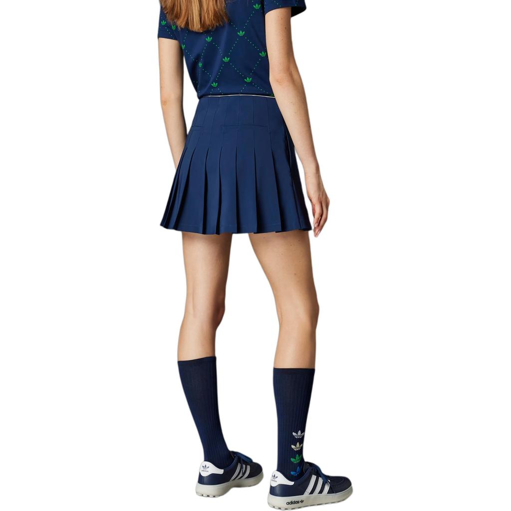Adidas Originals SS25 Pleated Fashion Soft Comfortable Versatile Casual Skirt Women skirts Night-Indigo JC6771