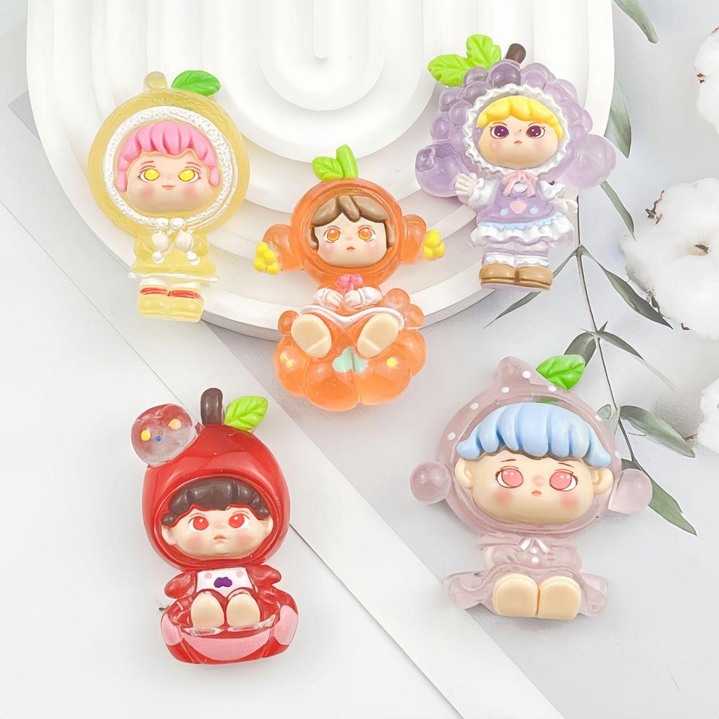 Luminous DIY Resin Accessories for Girls: Fruit-Themed Handbag Charms, Phone Case Decorations, Shoe Buckles, and Refrigerator Magnets.
