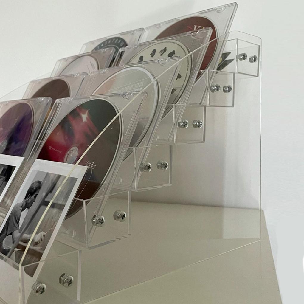 Cascading CD Storage Rack Organize Cd Collection With Style Nail Polish Organiser Dvd Storage Boxes