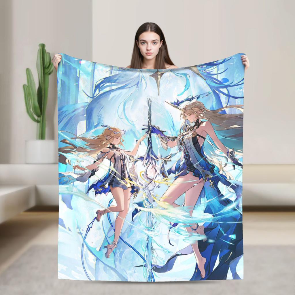Wuthering Waves WuWa Cartethyia Fashion Blanket Game Anime Flannel Awesome Warm Throw Fashion Blankets for Bedroom Winter Couch