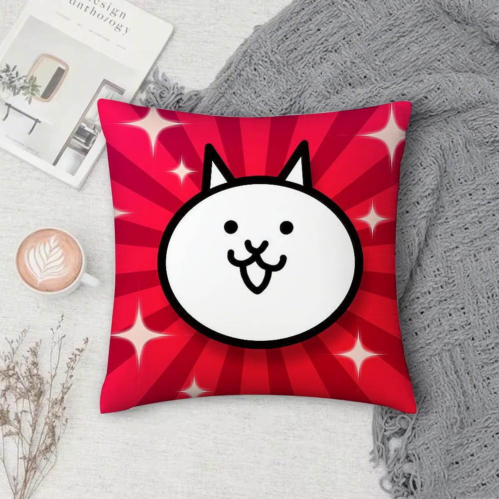 The BBattle Cats Pillow Case Square DoubleSided Printing Sofa Cushion Cover Pillowcase Bedroom Bedside