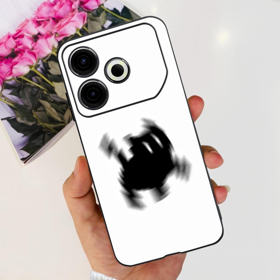 2024 Fashion Case For Tecno Pova 6 Neo Black Silicone Soft TPU Back Cover For Tecno Pova 6Neo 4G Phone Cases
