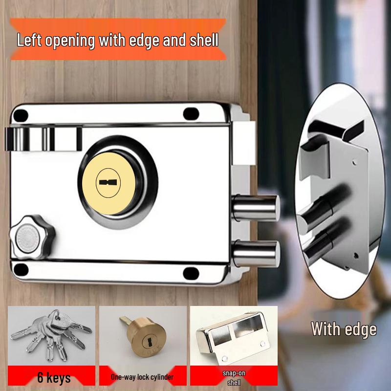 Cerradura de Puerta Antirrobo de Acero Inoxidable Bronce Rojo para Puertas de Madera o Hierro, Uso Doméstico o de Dormitorio, Con Núcleo de Cobre