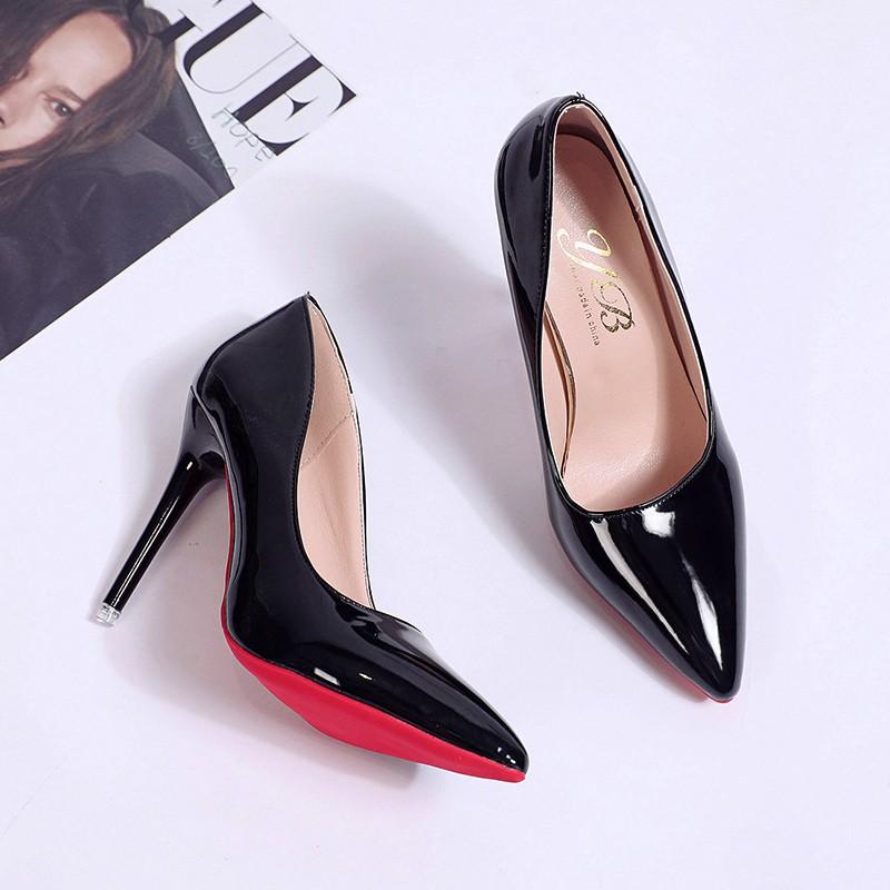 Fashion High Heel Pointed Toe Stiletto Red Bottom Fashion Women's Shoes Shallow High Heels Red Bottom High Heels Lolita Shoes 34-43