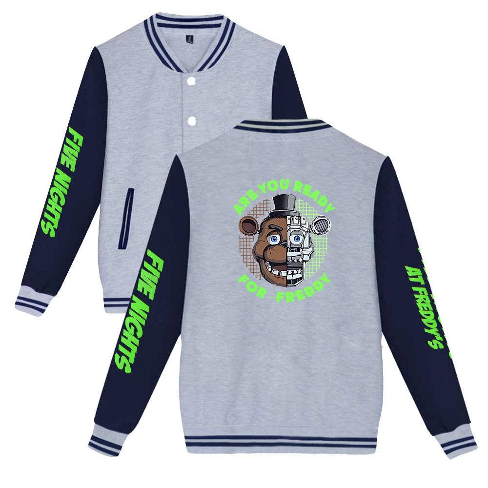 

Women Men Bomber Jackets Autumn Winter Fashion Five Nights At Freddy s Baseball Uniform Oversize Coats Student Couple Harajuku Loose Streetwear Jacket XXS