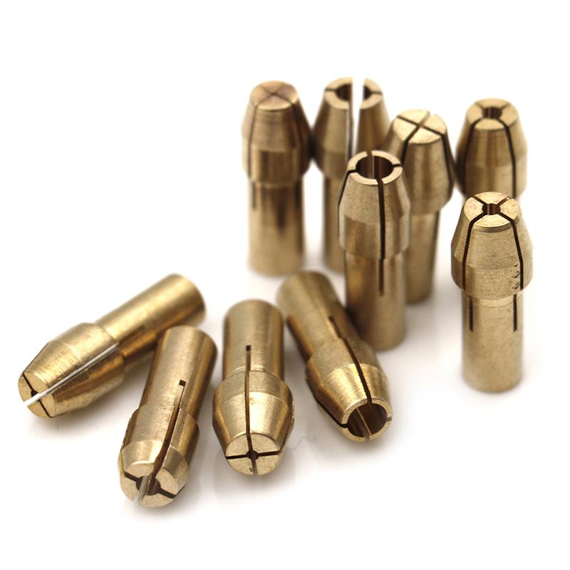 10Pcs Brass Drill Chuck Collet Bits 0.5-3.2Mm 4.8Mm Shank For Rotary Tool