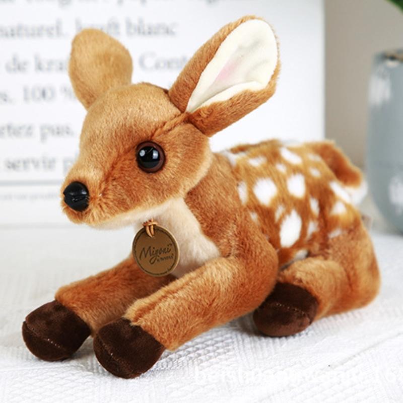 Cartoon Sika Deer Short Plush for Doll Delicate Craft for 6-8 Year Old Kids Relieve Stress Party Favor Girls Gift Suppli