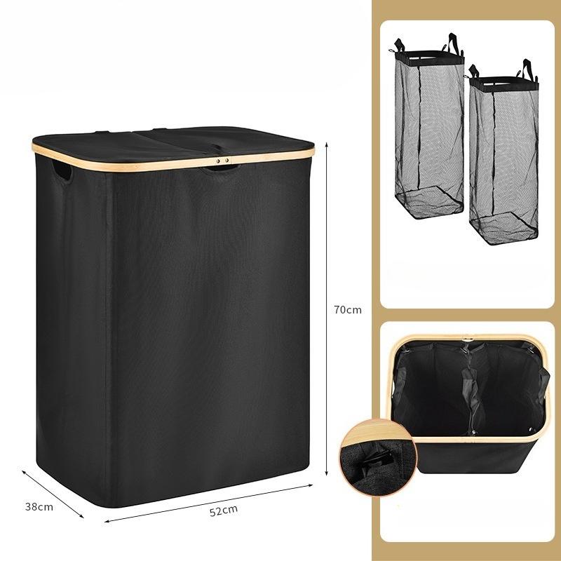 Folding Dirty Laundry Basket Removable Laundry Baskets Portable Clothes Organizer Hamper Large Bathroom Storage Hampers with Lid