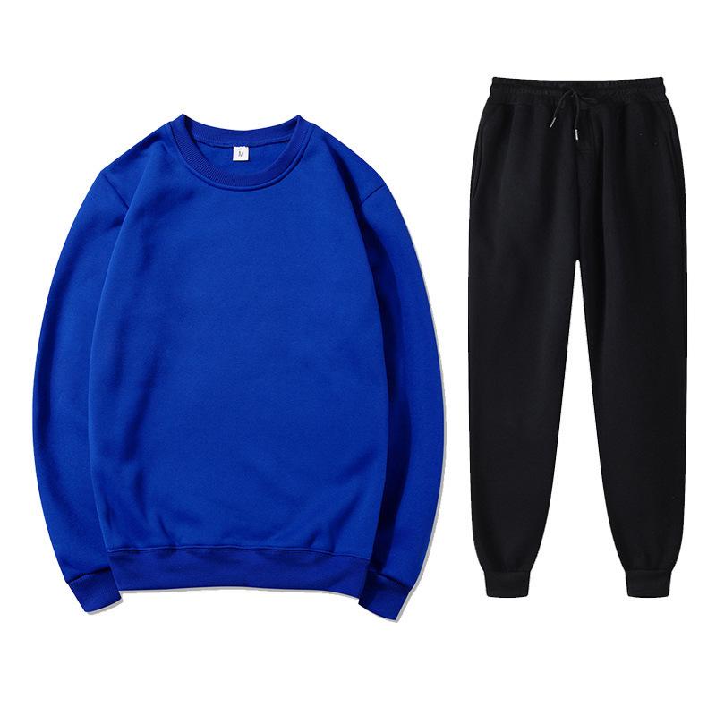Unisex Autumn/Winter Fleece Sweatshirt & Sweatpants Set: Casual, Loose Fit
