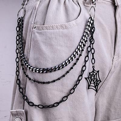 Punk Metall Hosenkette Hip Hop Taillenkette Spinnennetz Anhänger Jeanskette Für Männer Frauen Accessoires Geschenke