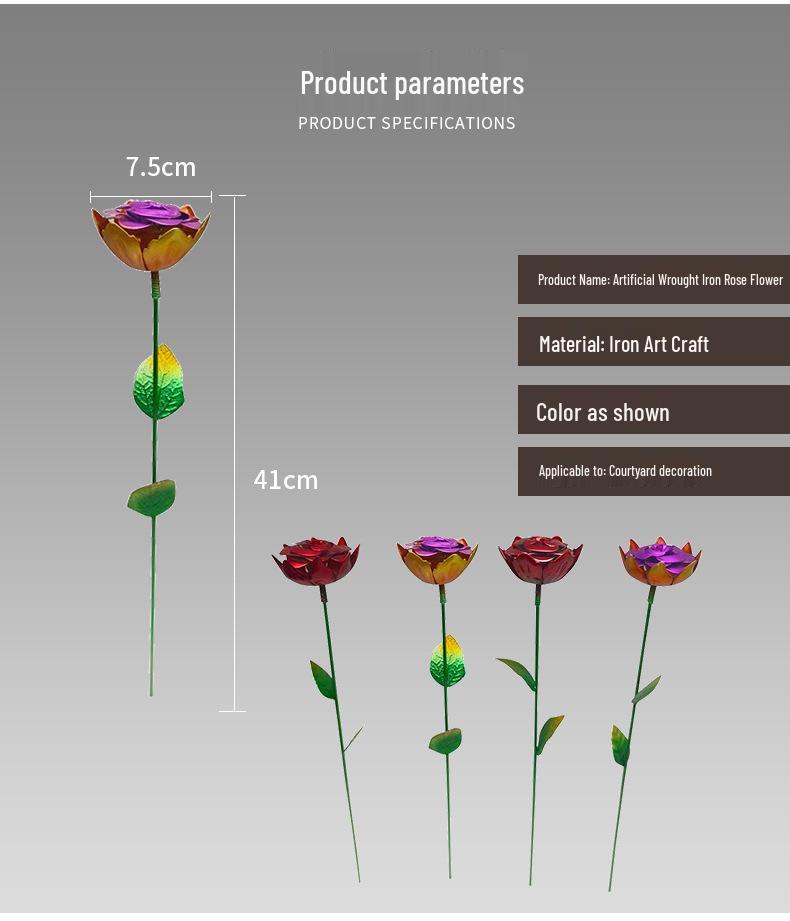 Ornements de Jardin de Roses en Fer Forgé pour la Décoration de Balcon et de Cour