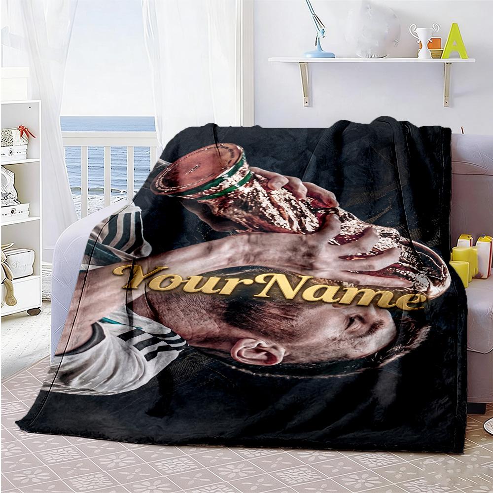 Messi 292 Customize Text Blanket Throw Customizable Blanket Soft Warm Cozy Throw For Sofa Home Decor Picnics Office for All Occasions