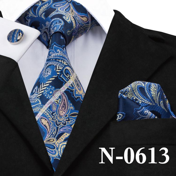 Hi-Tie Mens Silk Tie Green Necktie Handkerchief Cufflinks Set for Party Wedding Business