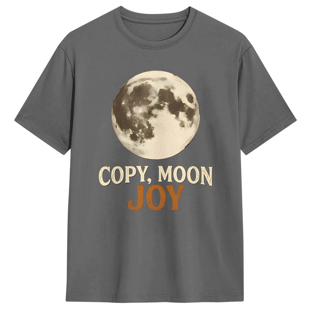 Summer Fashion Copy Moon Joy Cotton Tshirt For Unisex Beach Vintage TShirts Breathable Hippie Tee Shirt Plus Size Hot Sale Tops