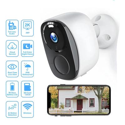 Wifi Survalance Camera 3MP Zabezpečení Ochrana Venkovní IP kamera Inteligentní domácí videorekordér s nočním viděním Napájení z baterie
