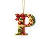 2D Flat Acrylic Christmas Letter Ornaments 26 Piece Set for Holiday Hanging Decor