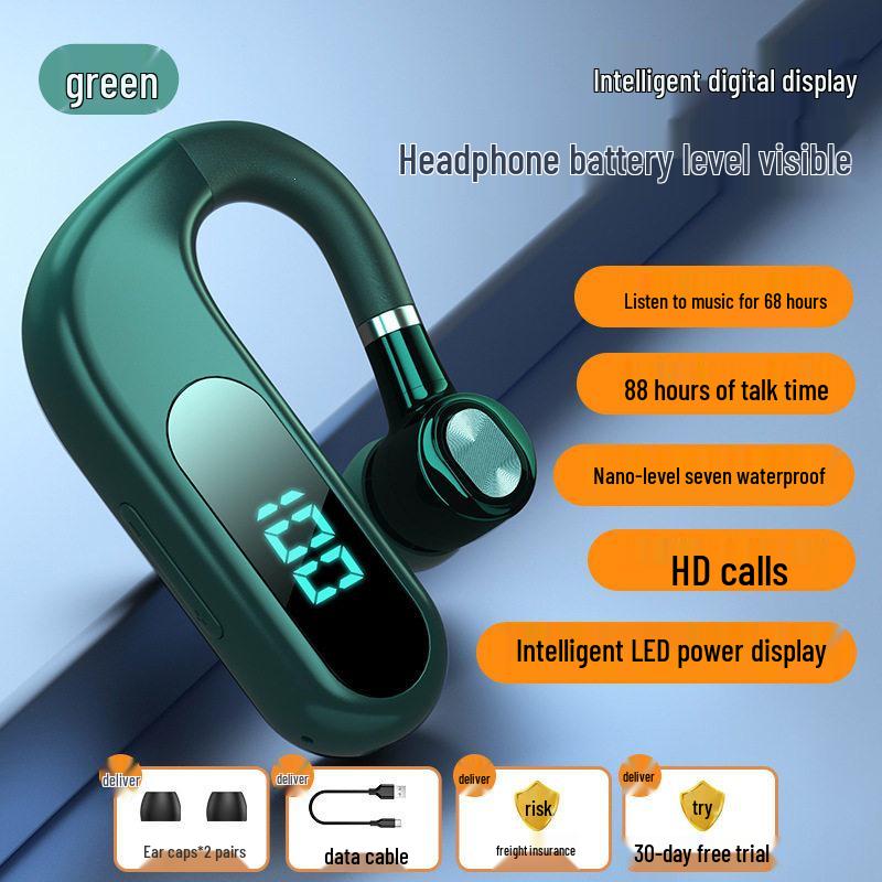 Wireless Single Ear Bluetooth Earphone with Long Battery Life for Drivers and Riders