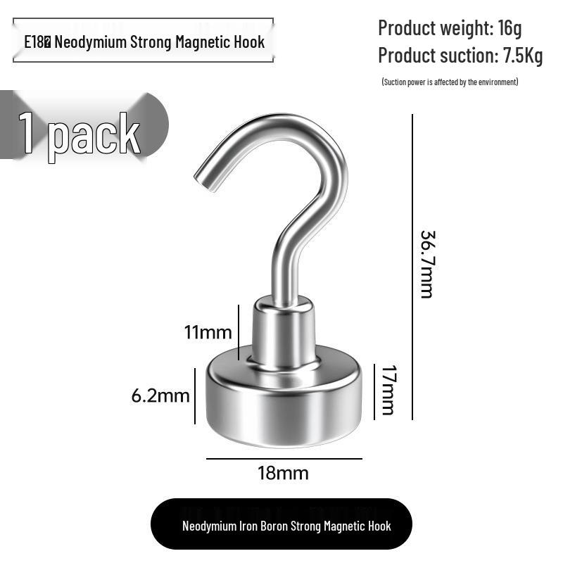 Silné magnetické lepicí háčky, bez vrtání, pro vysoké zatížení, velká velikost pro použití v kuchyni/na lednici.