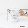 Small Retro Distressed Whitewashed Tin Flower Pot for Tabletop or Balcony Decor, Ideal for Succulents and Iron Lettering