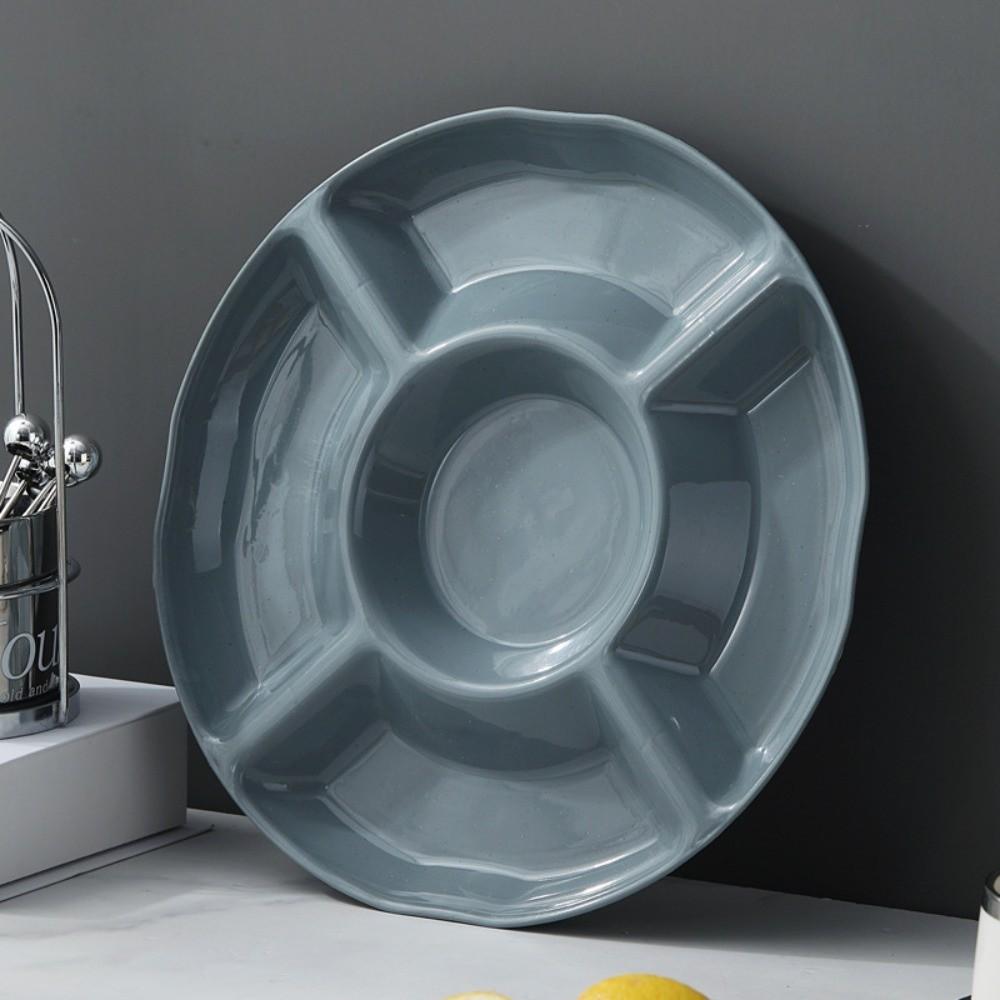Plastikteller mit Fächern, Blumenform, Snackbehälter-Teller, Lebensmittelaufbewahrungsschale, für den Haushalt