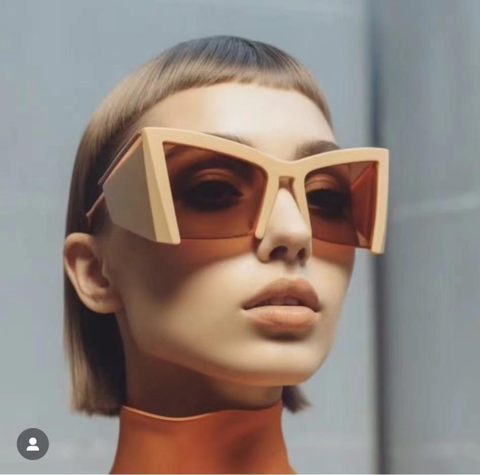 

Европейские и американские ретро-солнцезащитные очки с большой оправой для женщин, персонализированные, солнцезащитные очки для женщин. One Size коричневый