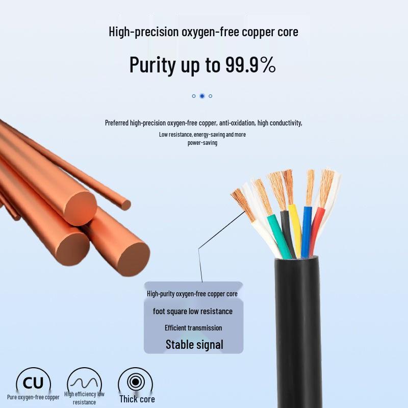 National Standard KVVRVV Pure Copper Core Sheathed Power Cable, Available In 2, 3, 4, 5 Wire Options, 0.5 To 2.5 Sq Mm