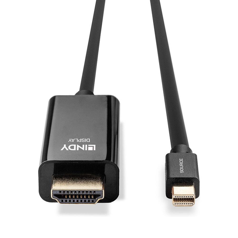 Kabel Adapter LINDY Mini DisplayPort - HDMI 10.2G 2m Czarny 4K UHD 30Hz