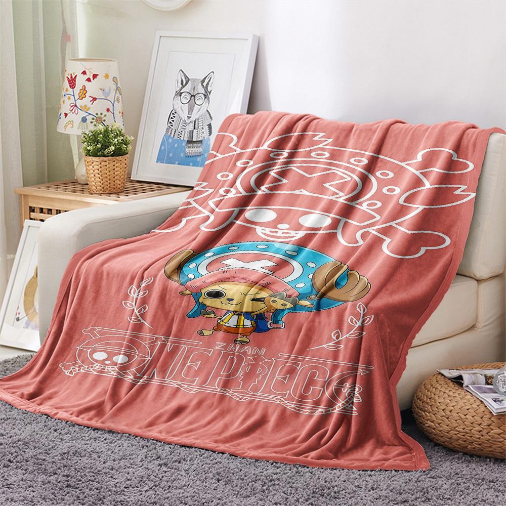 1PC Tony Tony Chopper Patterned Flannel Blanket Suitable For All Seasons For Home Decor Warmth And Comfort Gifts Holiday Present