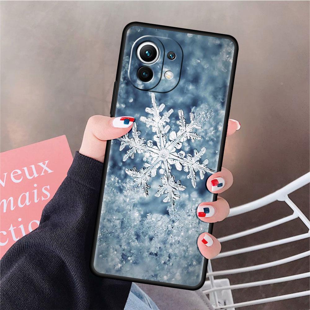 Měkké silikonové pouzdro pro Xiaomi Mi 11 Lite 5G NE 11T Pro 12S Ultra 12 Note 10 10T 9T Kryt na telefon Nárazník Funda Sněhobílá Vločka