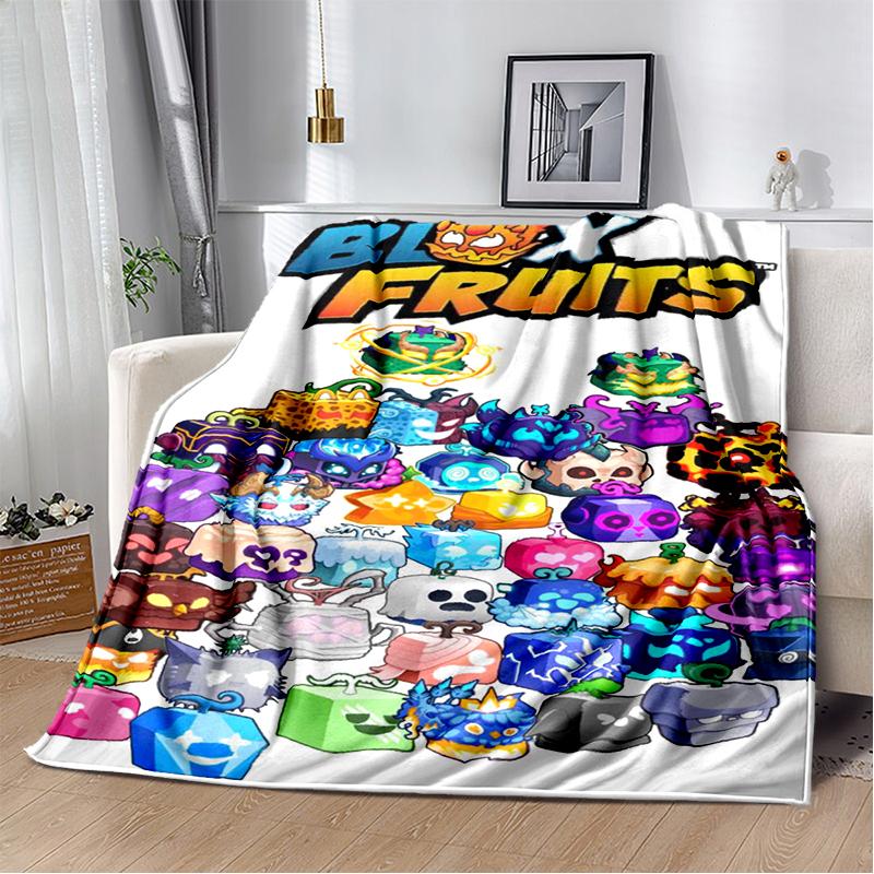 29 Style New B-Blox Fruit Cartoon Flannel Blanket,Soft Throw Blanket for Home Bedroom Bed Sofa Travel Cover Kid Gift